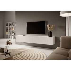 Selsey TV-Lowboard Veldio, Weiß, mit gefräster Front, 175 cm breit