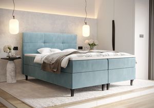 Boxspringová posteľ s úložným priestorom DORINA COMFORT - 180x200, šedomodrá Boxspringová posteľ s úložným priestorom DORINA COMFORT - 180x200, šedomodrá