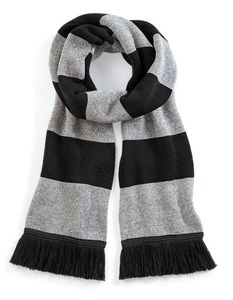 Beechfield Unisex šála Stadium Scarf B479 Multicoloured Black/Heather Grey One Size