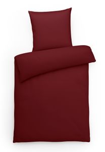 Interlock Jersey Bettwäsche 135x200 Bordeaux Rot Uni Bettwäsche einfarbig Bettbezug 135 x 200