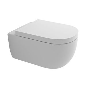 Alpenberger Hänge WC | Keramik Wc mit Antibakterieller Oberfläche | Spülrandlose Toilette inkl. WC-Sitz |  europa