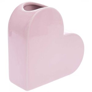 Keramikvase Herz rosa 16 cm