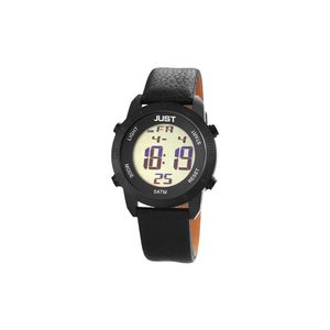 Just Watch Herren Digital Uhr JU20079-001 schwarz Lederarmband 44 mm