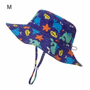 Hut mit Cartoon-Muster, bedruckt, aus lichtbeständigem Polyester, Baby-Fischermütze für Kinder, Seestern, Größe: M