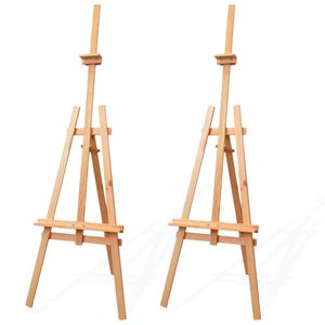 2er Set Staffelei Holz groß Kinder - Leinwand Ständer DREIBEIN mal stativ für Maler aus Buchenholz 180 cm höhenverstellbar 2 Stück