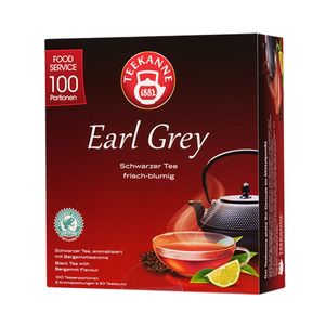 Teekanne Earl Grey schwarzer Tee frisch und blumig 100 Teebeutel 175g