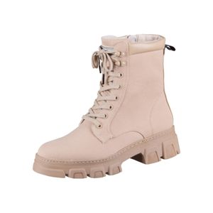 TAMARIS Damen Canvas Stiefeletten Beige