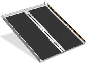 Jopassy Rollstuhlrampe Rollirampe Auffahrrampe Laderampe 2x faltbar Alu rutschfeste Oberfläche 91cm 270kg