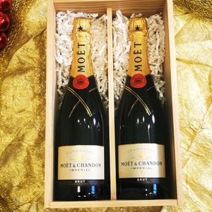Moet et Chandon Champagner Geschenkbox / Impérial Brut / Transparentes Glas