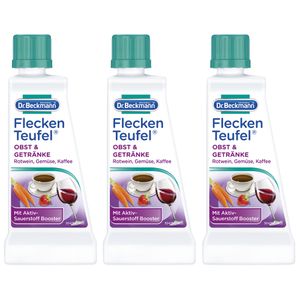 Dr. Beckmann Fleckenteufel Obst & Getränke - Fleckentferner gegen Rotwein, Kaffee uvm. 3x 50 ml