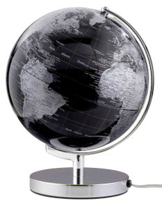 emform Globus 25cm beleuchtet Terra Black Light, schwarz, politisch