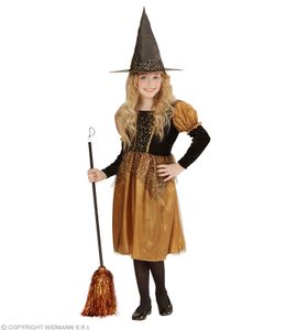 Kleine Hexe - Hexenkostüm Kinder - Halloween Mädchen 128 - 158 cm M - 140 cm