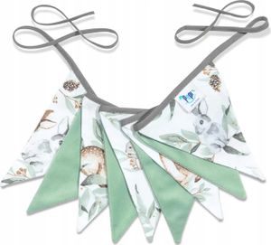 Pepi girlanda se sametem - ručně vyrobená - řetězováImitaceace na narozeninovou oslavu Baby Shower Trojúhelníková vlajka do dětského pokoje - Green Groove