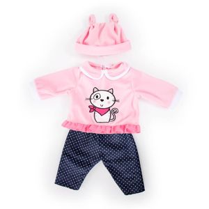 Bayer Design Kleider für Puppen 46 cm, 3 Teile, rosa/dunkelblau, Katzenmotiv