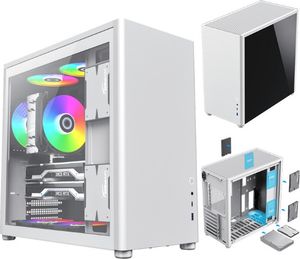 COIL PC skrinka, Spark Pro, Mid-Tower ATX, tvrdené sklo, vertikálny kanál na prúdenie vzduchu, biela