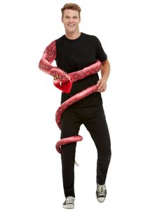 Anaconda-Kostüm witzige Schlangen-Puppe rot