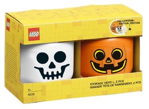 LEGO aufbewahrungsbox-Set Kürbis und Skelett 24 cm PP weißorange