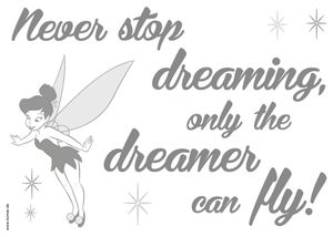 Komar Deco-Sticker " Never stop dreaming" 50 x 70 cm, grau/schwarz, 14001h