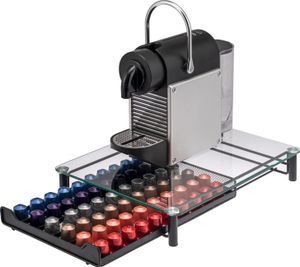 bremermann Kaffeekapselbox, Kapselhalter, transparente Glasplatte 60x Nespresso