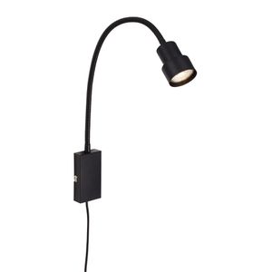 LED Touch Wandleuchte BRILONER LEUCHTEN TUSI, 5 W, 400 lm, IP20, schwarz, Metall, inkl., 1x GU10, 57,7 x 11,5 x 6 cm