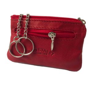 Schlüsseltasche Leder 11x7cm rot Minibörse Bag Street Sc1509