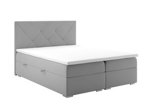 MOB, Manželská posteľ Boxspring 180 cm - Darro (sivá) (s úložným priestorom)