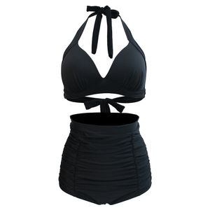 Damen Bikini Set Badeanzug Zweiteilig y Halter Bademode Strandkleidung,Farbe:Schwarz#3,Größe:M