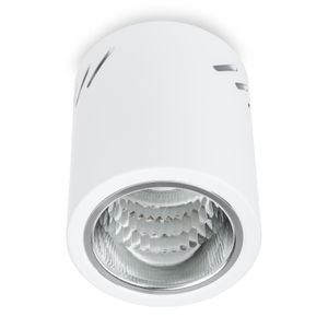 LUMILED Aufbauspot Aufbauleuchte Aufbaustrahler Deckenspot Deckenlampe Spot Aufputz festehend Downlight aus Aluminium rund in weiß E27 Fassung 230V 98mm H: 115mm