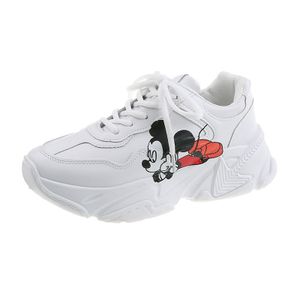 Süß Mickey Clunky Sneaker Damen Low-Top Platform Schuhe Schüler Tide Laufschuhe Sportschuhe Weiß Gr.37
