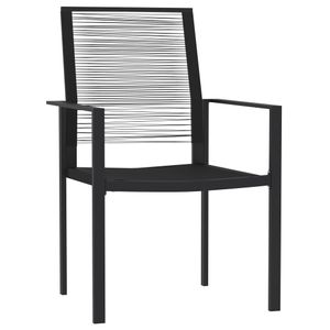 Gartenmöbelset 7-tlg. Outdoor-Essgarnitur 6 Personen Schwarz