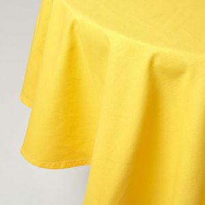 HOMESCAPES Tischdecke aus 100% Baumwolle, 180 cm rund, gelb