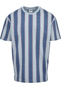 Pánské tričko Urban Classics Printed Oversized Bold Stripe Tee vintageblue - S