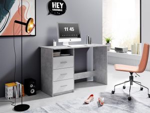 Schreibtisch Computertisch Arbeitstisch Bürotisch Laptoptisch Büromöbel "Mack I" Beton/Weiß
