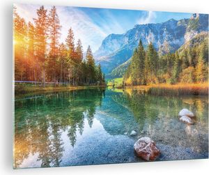 Bilder auf glas - Einteilig - Landschaft Berge Morgendämmerung - 70x50cm - Glasbilder - Wandbilder - Bilder - Wanddekoration aus Glas - Glas Bilder - Wandbild auf Glas - GAA70x50-4456