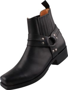 Sendra Boots Herren Biker Stiefelette 13824 Schwarz