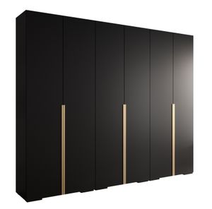 MEBLE KRYSPOL Inova 1 Schrank - 236,7x300x47cm - Schwarz Schwarz Gold