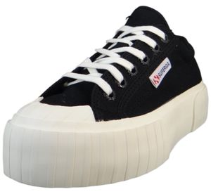 Superga Damen Low Sneaker 2631 Stripe Platform Low Top S5111SW Schwarz