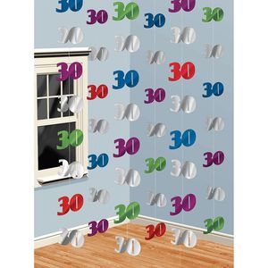 6 Hängende Girlanden 30. Geburtstag