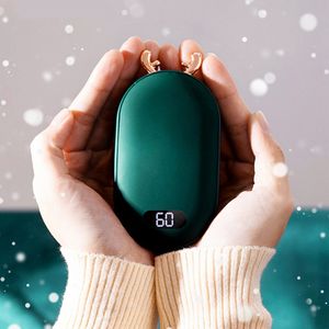60° Grün Handwärmer, Wiederaufladbarer USB Elektrischer Hand Wärmer mit Powerbank 5200mAh Taschenwärmer