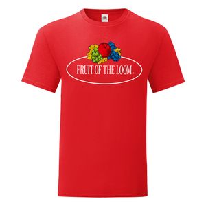 Fruit of the Loom Iconic 150 T-Shirt mit Vintage-Logo auf der Brust Farbe: rot - Vintage-Logo groß Größe: XL