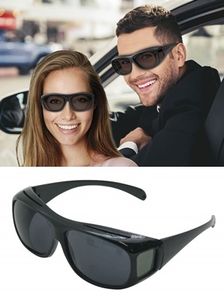 GKA Polarisierte Überzieh Sonnenbrille schwarz graues Glas Überziehbrille Überbrille für Brillenträger Damen und Herren