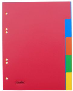 proOFFICE Kunststoff Register blanko A5 5-teilig