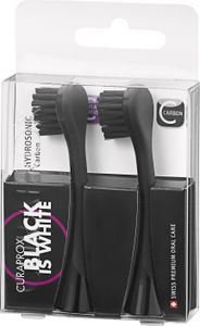 Curaprox Hydrosonic Black is White Carbon Whitening Brush Heads 2 Pieces