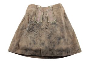 Kaiserjäger Mädchen Rock Skirt aus Leder Gr. 134 braun Neu