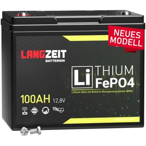 Langzeit LiFePO4 Batterie 100Ah 12V