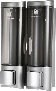 Manual Handseifenspender mit doppelseitigem Schaumstoff-Klebeband Wandhalterung Doppelfluessiges Shampoo Duschgelspender Handreiniger Waschraum-Lotionspender fuer Badezimmer-Toilette Hotel 200mlx2
