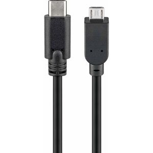 USB 2.0 Kabel USB-C™ auf Micro-B 2.0, schwarz, 0.2 m