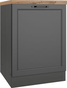 Unterschrank 60 cm in grau, Arbeitsplatte Eiche, MONTERREY-03