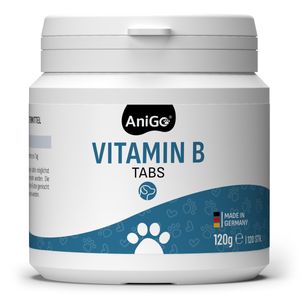 AniGo Vitamin B Tabletten für Hunde 120 Tabletten, Vitamin B hochdosiert mit Vitamin B1, B2, B3, B5, B6, B9 (Folsäure) & B12 - Vitamine für Hunde