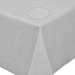 Tischdecke Leinendecke Leinenoptik Wasserabweisend Lotuseffekt Tischtuch Fleckschutz Eckig 160x160 cm Hellgrau
